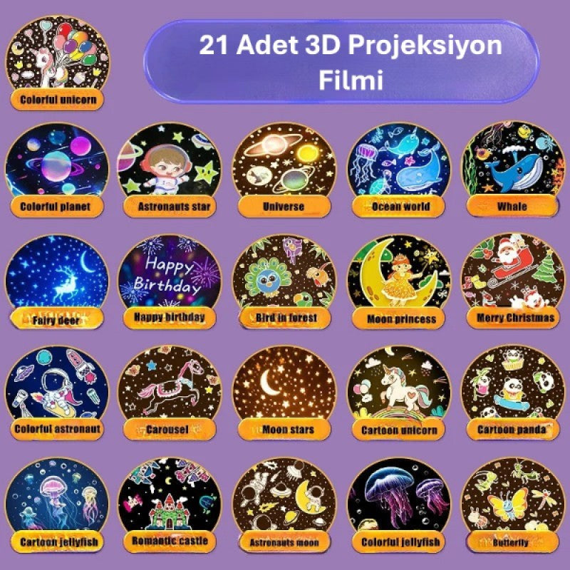 Robot Tasarımlı Projektör Gece Lambası